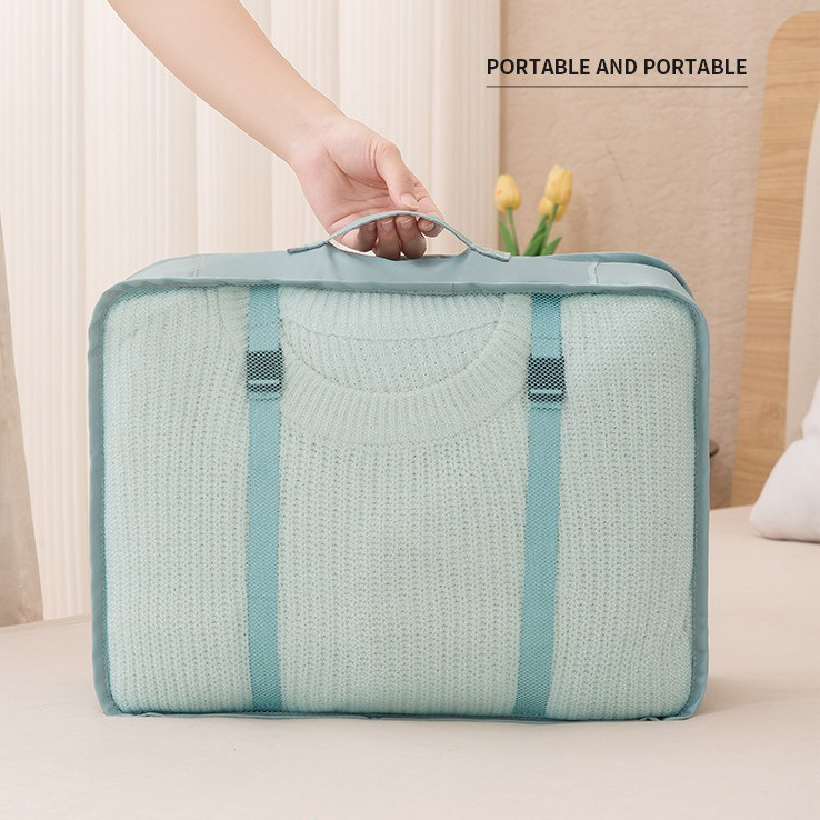 Venta al por mayor, juego de cubos de embalaje de viaje con cremallera ligera minimalista, juego de almacenamiento de equipaje de gran capacidad para uso comercial en viajes
