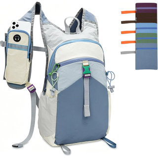 Mochila plegable ligera personalizada para correr al aire libre, mochila transpirable para senderismo y ciclismo con bolsillos multifuncionales