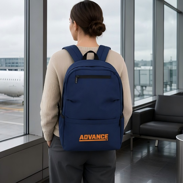 Mochila corta para viajes de negocios con logotipo personalizado de BSCI, mochila ligera para ordenador portátil con panel trasero de malla para viajes en avión