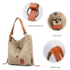 Precio de fábrica, bolso de mano Retro de lona para mujer, bolso de mano Convertible, mochila portátil, bolsos de hombro tipo shopper informales 