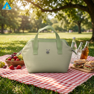 Bolsa de almuerzo bonita, bolsa de mano térmica de poliéster reutilizable, bolso portátil para el trabajo, Picnic, almacenamiento de comida escolar