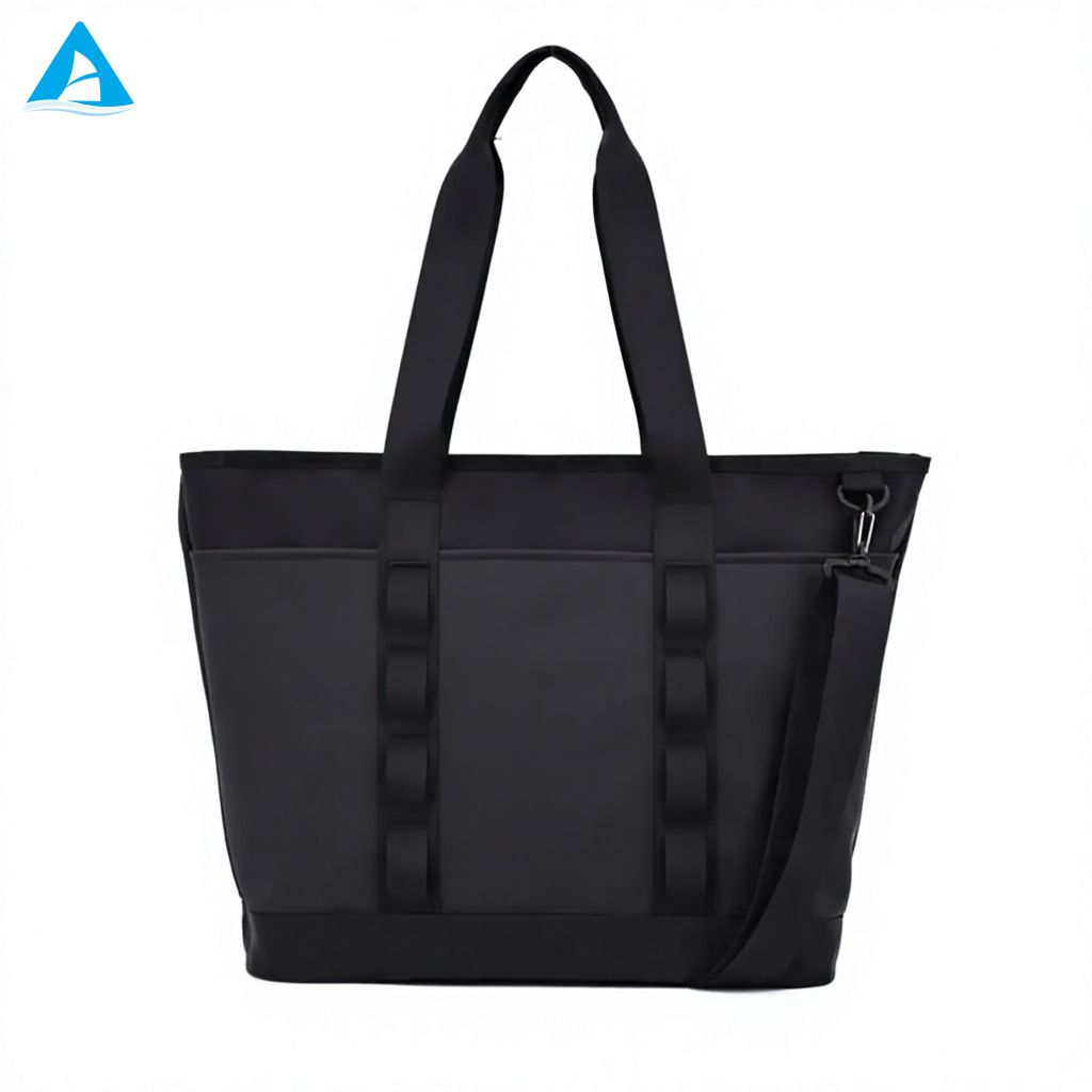 Bolso de mano 2 en 1 de gran capacidad con correa de hombro desmontable, bolso negro mate de PU impermeable para gimnasio, oficina, viajes, mujeres y hombres