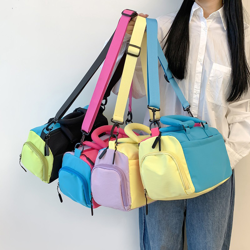 Neceser de viaje colorido multifuncional, bolsa de almacenamiento de cosméticos con correa para equipaje, bolsa de tenis deportiva para viaje y Fitness