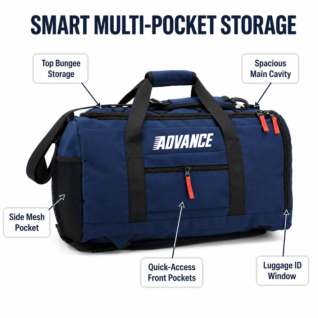 Mochila de viaje 2 en 1 personalizada de fábrica, bolsa de gimnasio deportiva de gran capacidad con almacenamiento multibolsillo para actividades al aire libre