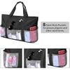 Bolsa de almacenamiento de playa impermeable de gran capacidad con logotipo personalizado y 8 bolsillos exteriores de malla para uso en bebés y maternidad