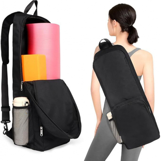 Bolsa duradera para esterilla de Yoga Oxford, con forro de poliéster, bolsillo lateral de malla con cremallera, compartimento externo para humedad, ligera, resistente al agua