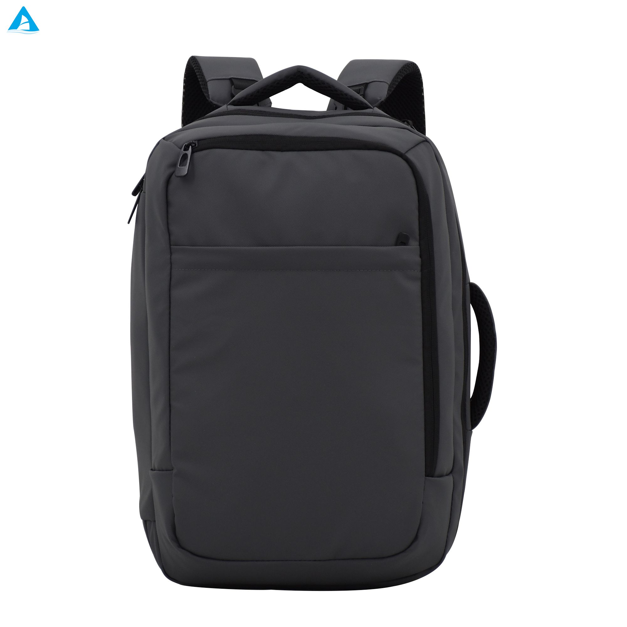 Mochila con marco interno impermeable unisex con logotipo personalizado de fábrica, bolsa para portátil transfronteriza negra con forro de poliéster