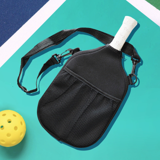 Pickleball Paddle Bag Mochila de neopreno con bolsillo de malla, correa ajustable para hombres y mujeres, deportes al aire libre