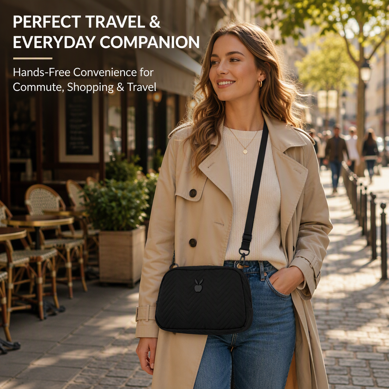 Bolso bandolera convertible 2 en 1, pequeño bolso acolchado en la cintura, bolso de hombro ligero con correa desmontable para viajes y uso diario