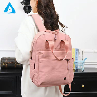 Mochila de lona impermeable de gran capacidad con forro de poliéster Bolsa de viaje unisex versátil y sencilla para todas las estaciones