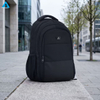 Mochila clásica negra para ordenador portátil de 14 pulgadas, bolso de oficina de negocios de nailon duradero con 3 compartimentos y bolsillos para botellas para viajes escolares para hombres