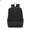 Mochila minimalista de nailon acanalado negro, mochila delgada y ligera para viajes diarios con múltiples bolsillos con cremallera para la escuela y la Oficina