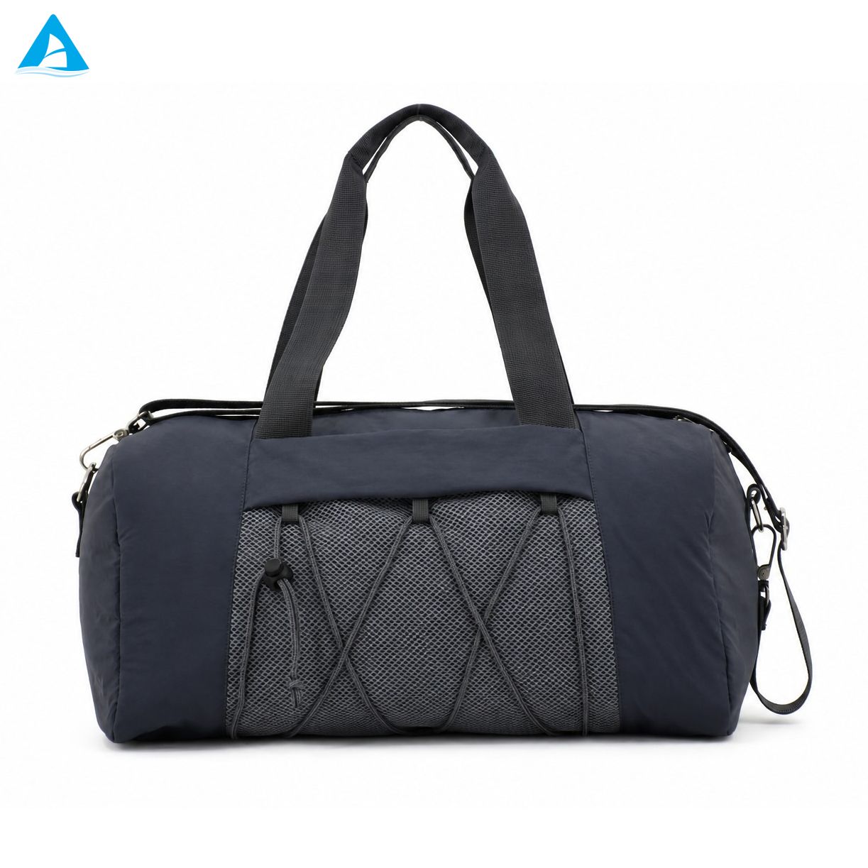 Bolsa de lona para gimnasio, color azul marino, con compartimento para zapatos, bolsa de viaje de fin de semana de nailon resistente al agua con correa desmontable para hombres y mujeres