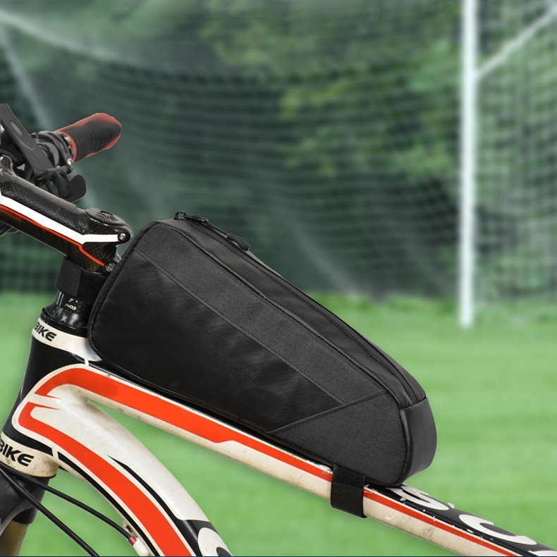 Fabricante, venta directa, equipo de ciclismo negro, bolsa impermeable para tubo superior de bicicleta de carretera, bolsa de cuadro frontal para bicicletas para todas las estaciones