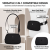 Bolso bandolera convertible 2 en 1, pequeño bolso acolchado en la cintura, bolso de hombro ligero con correa desmontable para viajes y uso diario
