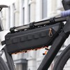 Bolsa de viga transversal de tubo inferior de bicicleta de carretera de montaña de gran capacidad impermeable de poliéster con cierre de cremallera para deportes al aire libre