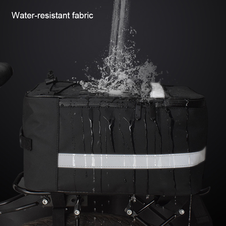 Advance-bolsa trasera de poliéster impermeable para bicicleta, bolsa de almacenamiento para maletero de bicicleta de gran capacidad, tira reflectante, bolsillo para teléfono con cremallera