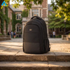 Mochila clásica negra para ordenador portátil de 14 pulgadas, bolso de oficina de negocios de nailon duradero con 3 compartimentos y bolsillos para botellas para viajes escolares para hombres