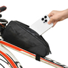 Fabricante, venta directa, equipo de ciclismo negro, bolsa impermeable para tubo superior de bicicleta de carretera, bolsa de cuadro frontal para bicicletas para todas las estaciones