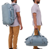 Bolsa de lona 2 en 1 impermeable portátil BSCI, mochila de viaje deportiva al aire libre de gran capacidad con logotipo impreso personalizado para hombres y mujeres