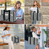 Bolso de mano para mujer con patrón de tablero de ajedrez impermeable a la moda, bolso de viaje portátil con múltiples bolsillos de gran capacidad