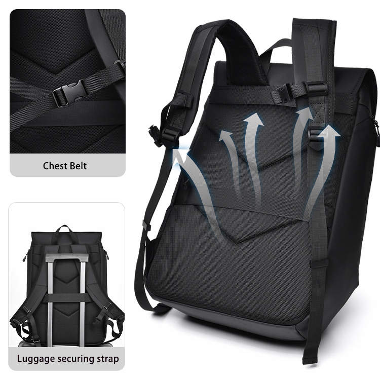 Mochila Oxford impermeable personalizada para ordenador portátil de 15,6 pulgadas, mochila de viaje de moda Unisex de negocios de estilo premium informal 