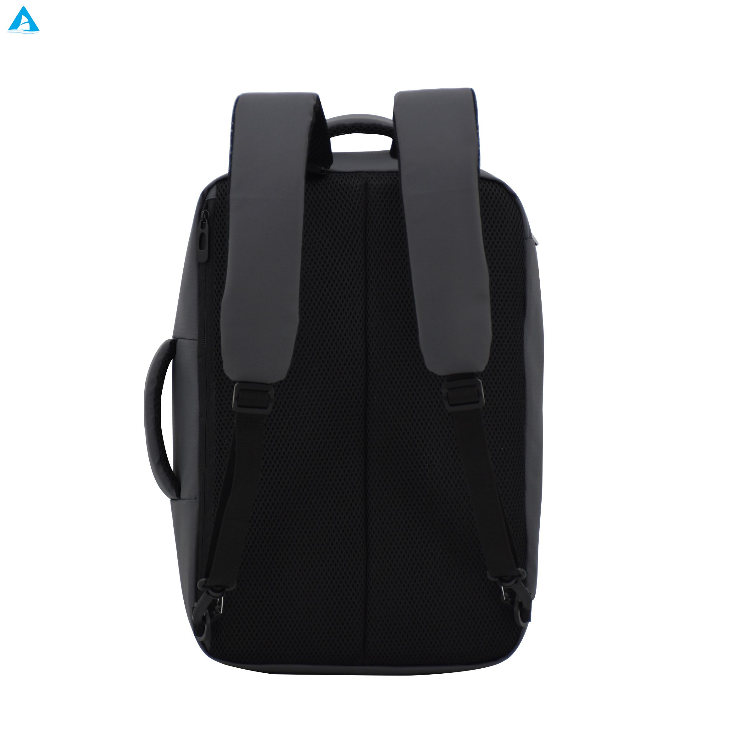 Mochila con marco interno impermeable unisex con logotipo personalizado de fábrica, bolsa para portátil transfronteriza negra con forro de poliéster