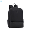 Mochila minimalista de nailon acanalado negro, mochila delgada y ligera para viajes diarios con múltiples bolsillos con cremallera para la escuela y la Oficina