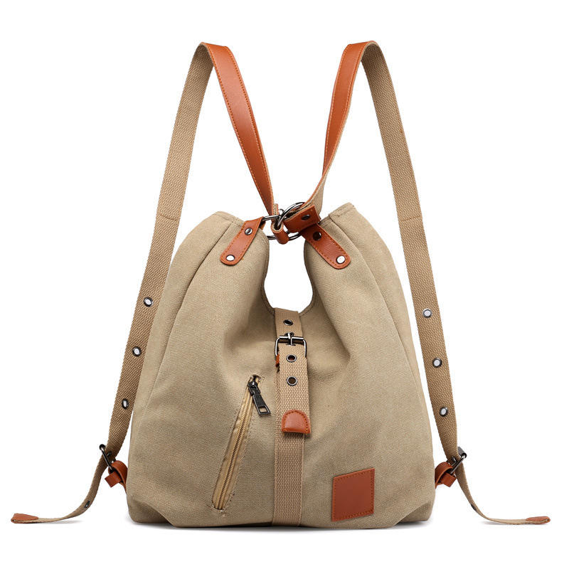 Precio de fábrica, bolso de mano Retro de lona para mujer, bolso de mano Convertible, mochila portátil, bolsos de hombro tipo shopper informales 