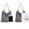 Precio de fábrica, bolso de mano Retro de lona para mujer, bolso de mano Convertible, mochila portátil, bolsos de hombro tipo shopper informales 