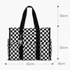 Bolso de mano para mujer con patrón de tablero de ajedrez impermeable a la moda, bolso de viaje portátil con múltiples bolsillos de gran capacidad